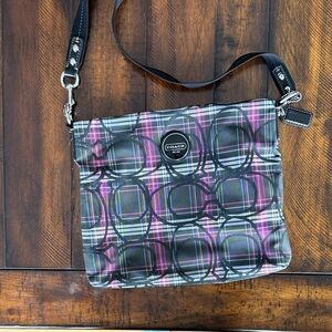 Coach Crossbody Bag - Black and Pink Plaid